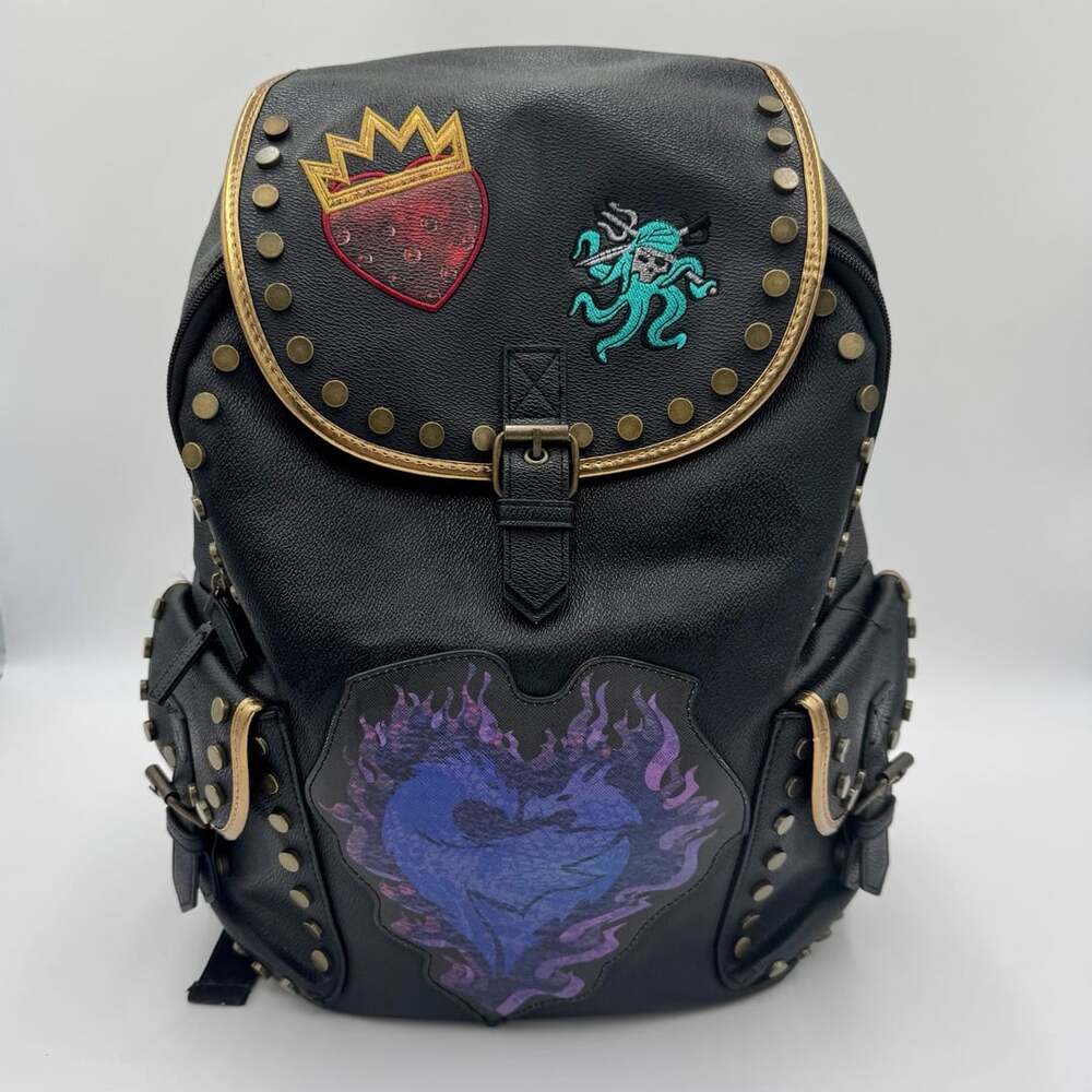 RARE Disney Store Descendants 3 Faux Leather Backpack Mal Evie Uma Senior Bag